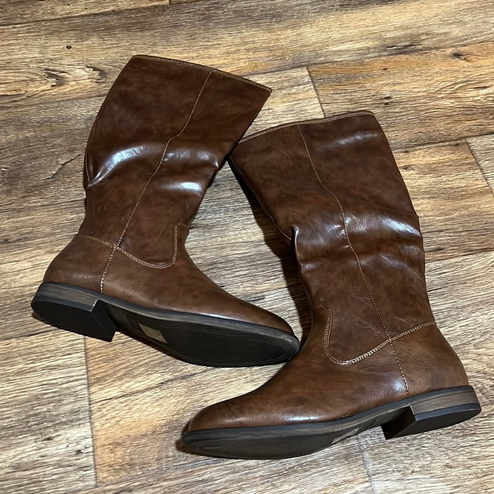 Brown riding boots